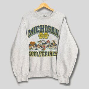 Vintage NCAA University of Michigan Wolverines Looney Tunes Football Sweatshirt